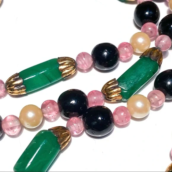 RARE! Vintage William De Lillo Beaded Double Strand Necklace